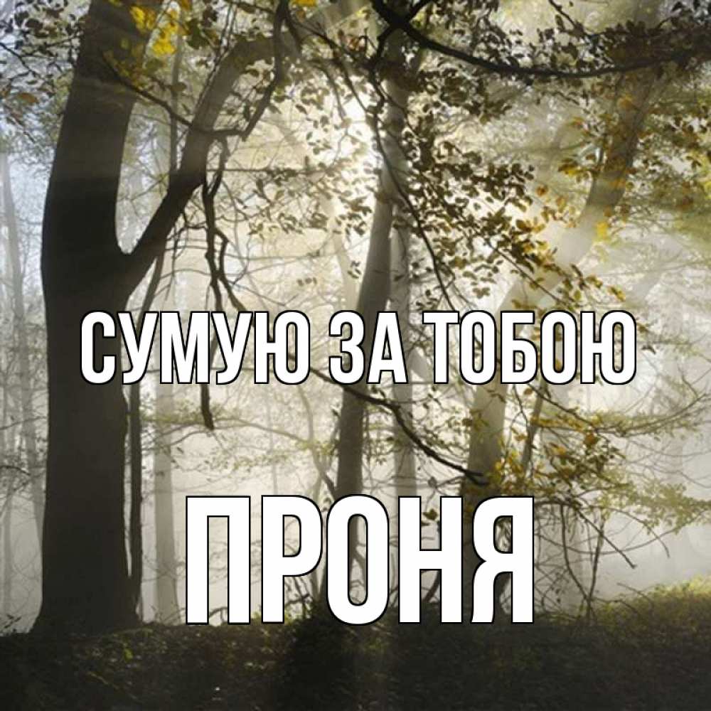 Открытка на каждый день з підписом, Проня Сумую за тобою грустно Прикольна листівка з побажанням онлайн скачати безкоштовно 