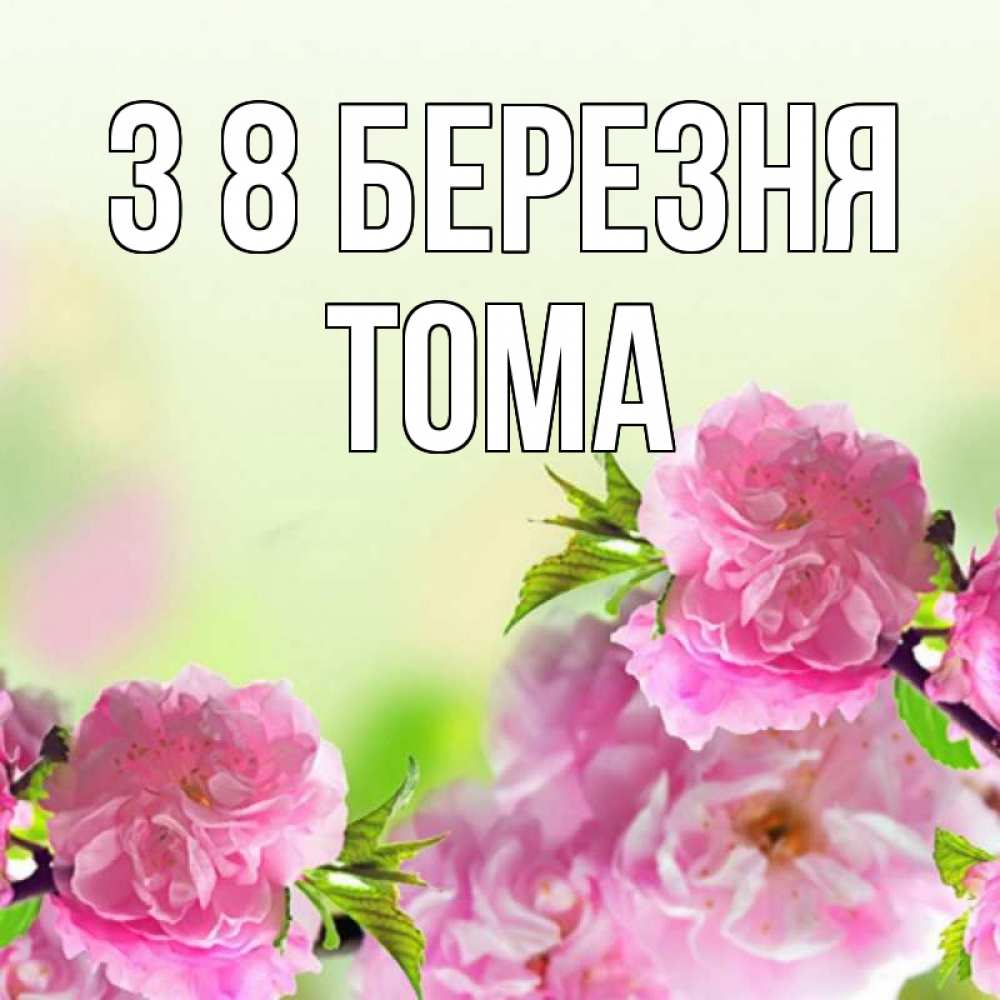Открытка на каждый день з підписом, Тома З 8 БЕРЕЗНЯ цветы Прикольна листівка з побажанням онлайн скачати безкоштовно 