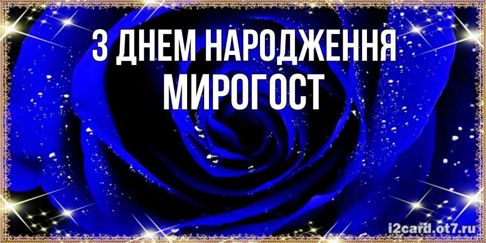 Открытка на каждый день з підписом, Мирогост З Днем народження голубые цветы в росе Прикольна листівка з побажанням онлайн скачати безкоштовно 