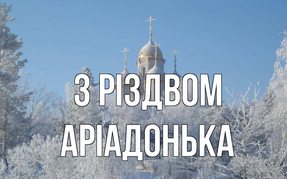 Открытка на каждый день з підписом, Аріадонька З Різдвом храм, зима, лес, церковь Прикольна листівка з побажанням онлайн скачати безкоштовно 