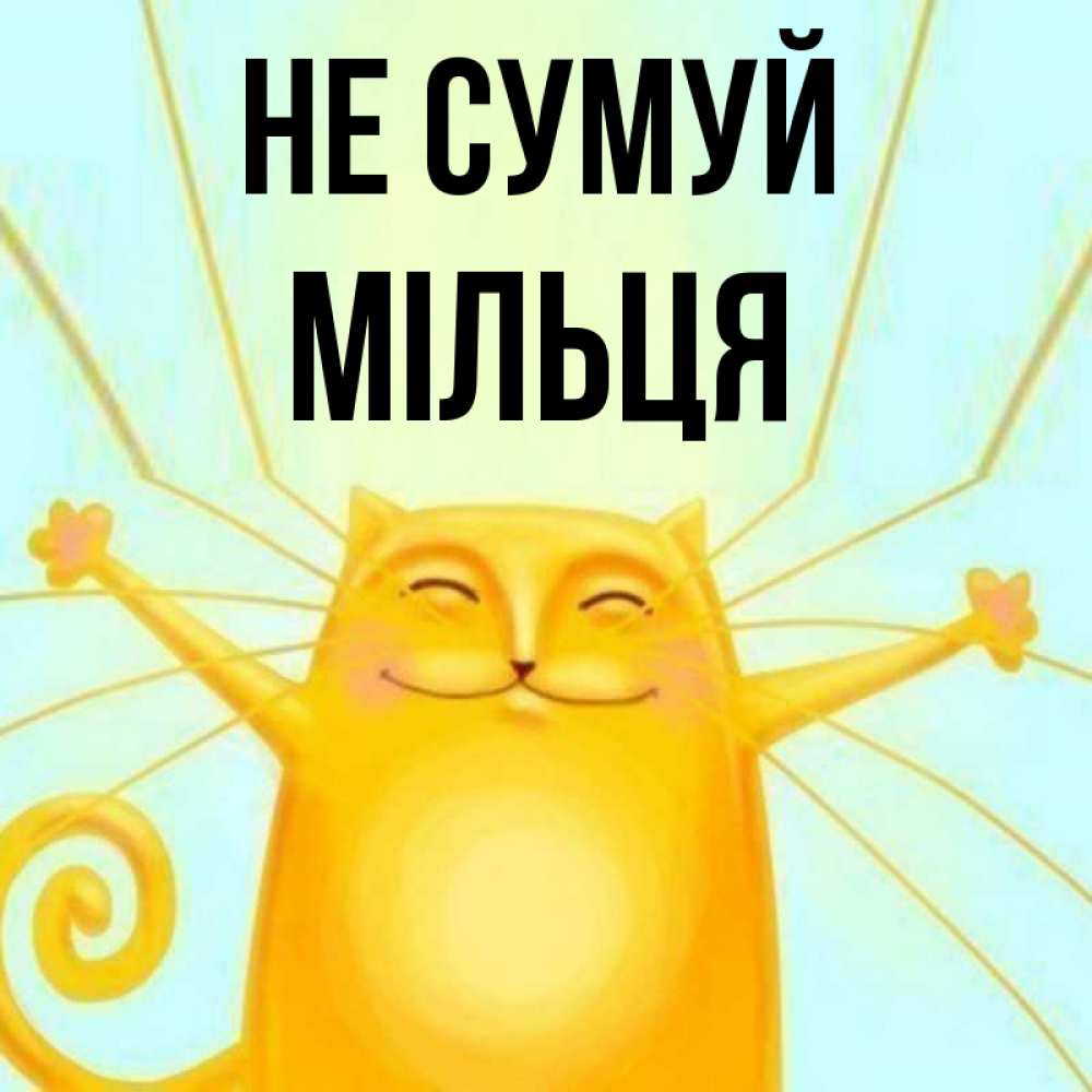 Открытка на каждый день з підписом, Мільця Не сумуй обнимашки усатые Прикольна листівка з побажанням онлайн скачати безкоштовно 