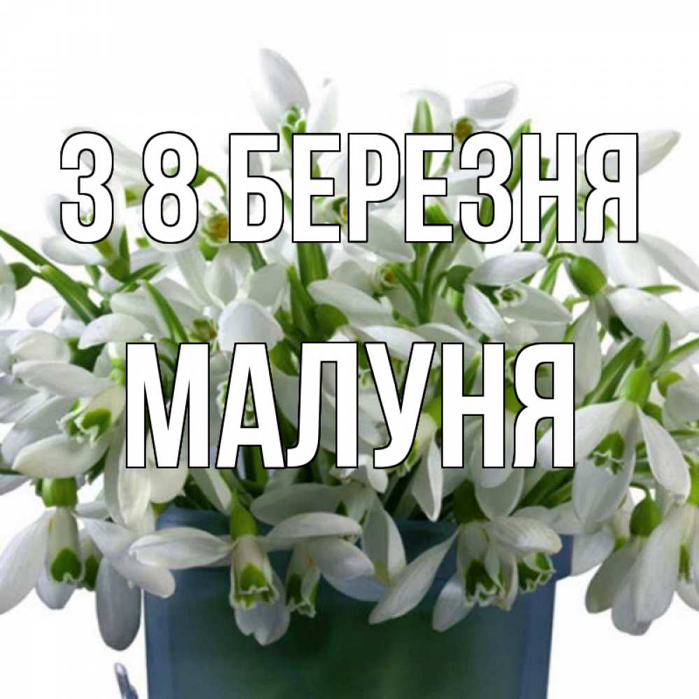Открытка на каждый день з підписом, Малуня З 8 БЕРЕЗНЯ цветы к международному женскому дню Прикольна листівка з побажанням онлайн скачати безкоштовно 