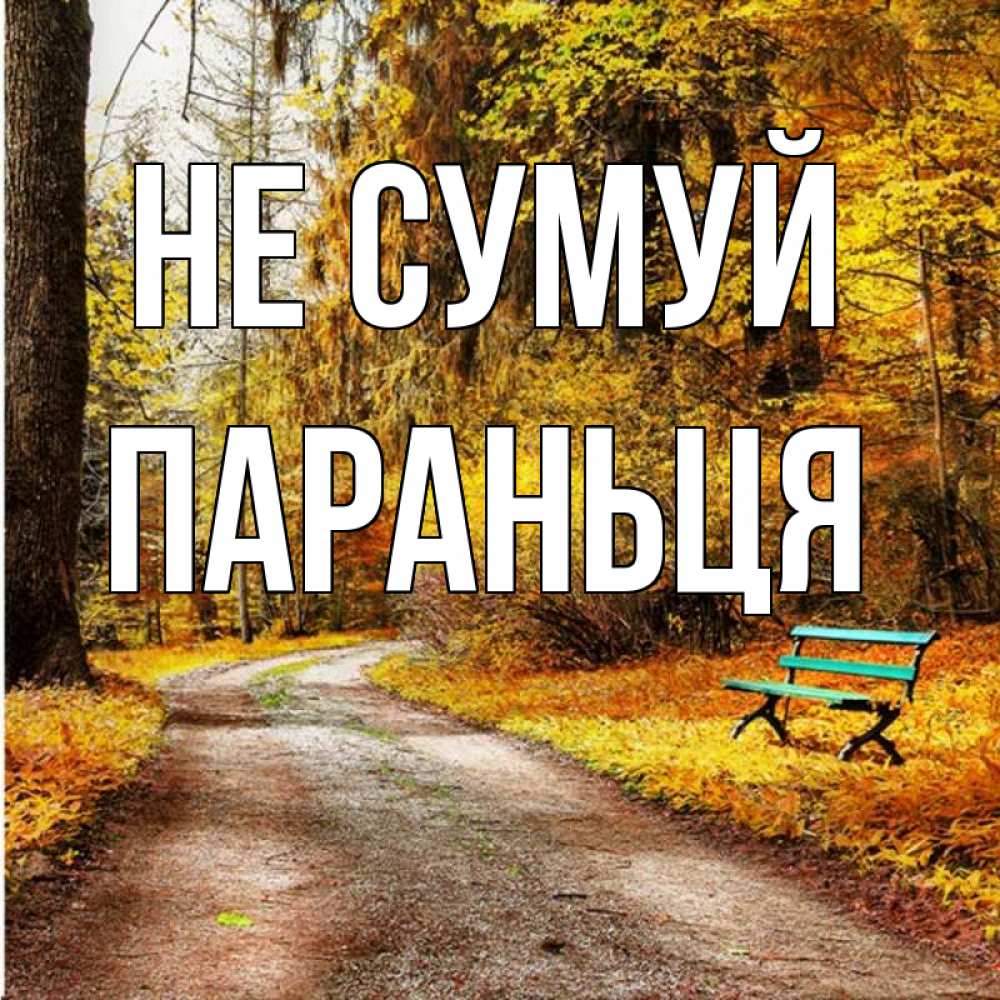 Открытка на каждый день з підписом, Параньця Не сумуй зеленая лавочка Прикольна листівка з побажанням онлайн скачати безкоштовно 
