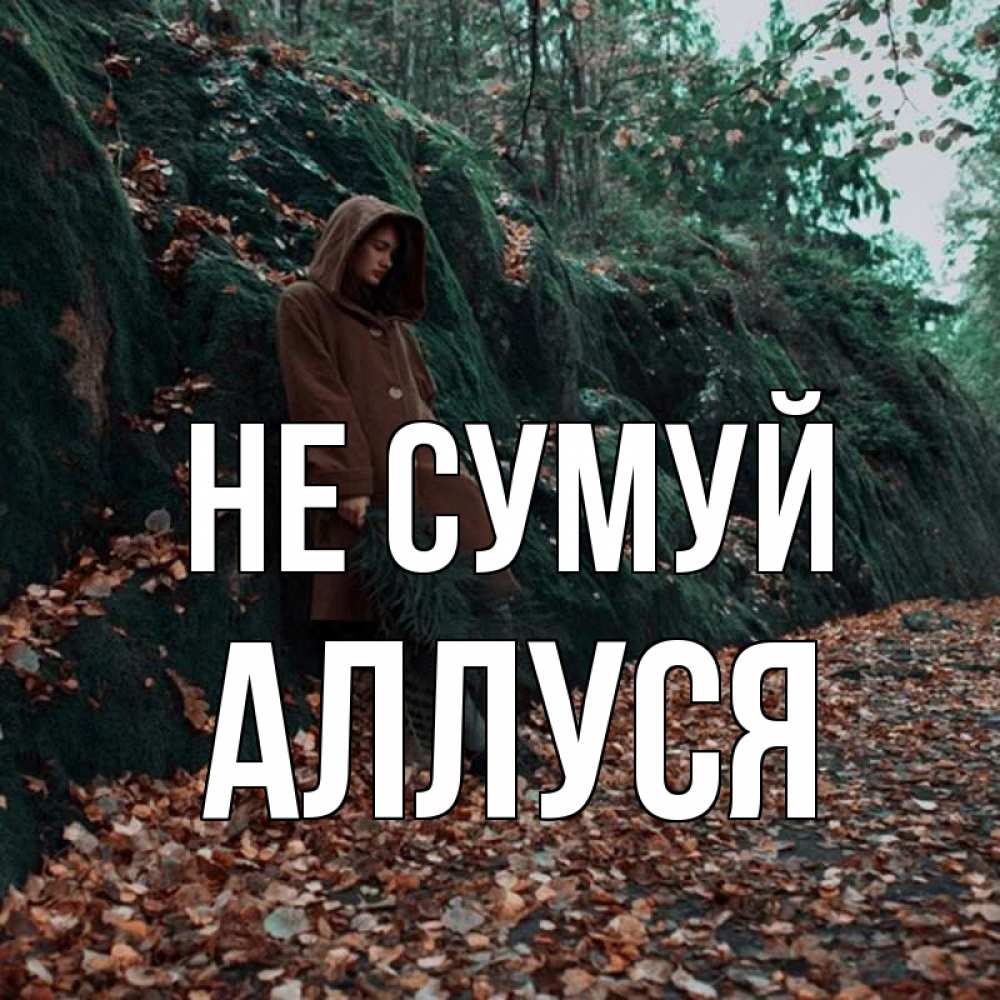 Открытка на каждый день з підписом, Аллуся Не сумуй осенний лес Прикольна листівка з побажанням онлайн скачати безкоштовно 