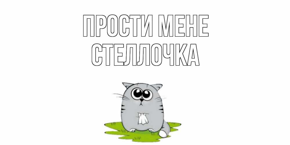 Открытка на каждый день з підписом, Стеллочка Прости мене открытка с котиком просящим прощения Прикольна листівка з побажанням онлайн скачати безкоштовно 