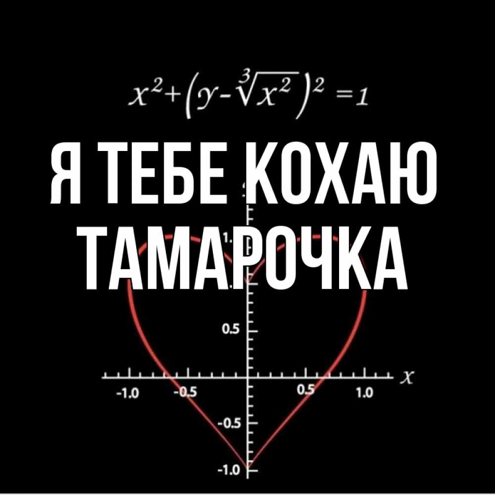 Открытка на каждый день з підписом, Тамарочка Я тебе кохаю сердечная формула Прикольна листівка з побажанням онлайн скачати безкоштовно 