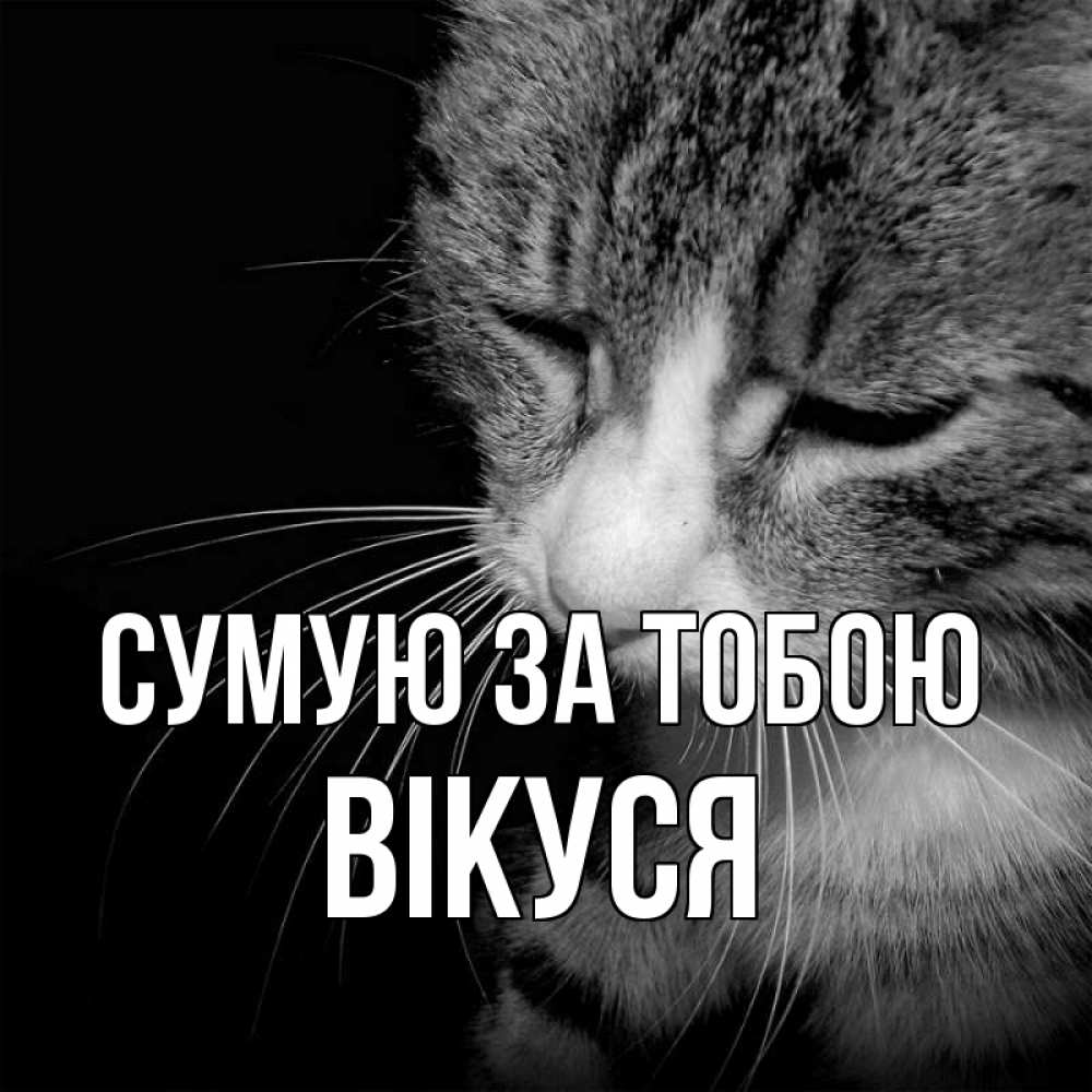 Открытка на каждый день з підписом, Вікуся Сумую за тобою мне скучно Прикольна листівка з побажанням онлайн скачати безкоштовно 