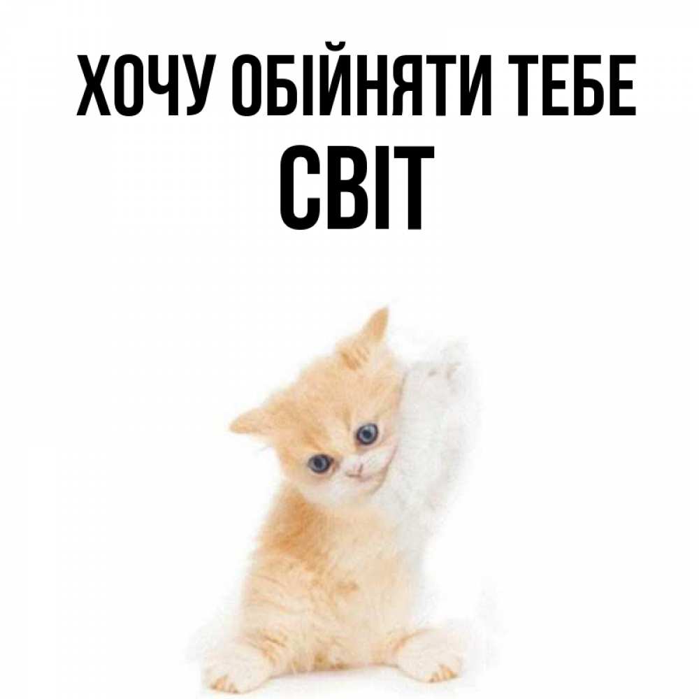 Открытка на каждый день з підписом, Світ Хочу обійняти тебе я хочу очень скорее обнимаешек Прикольна листівка з побажанням онлайн скачати безкоштовно 