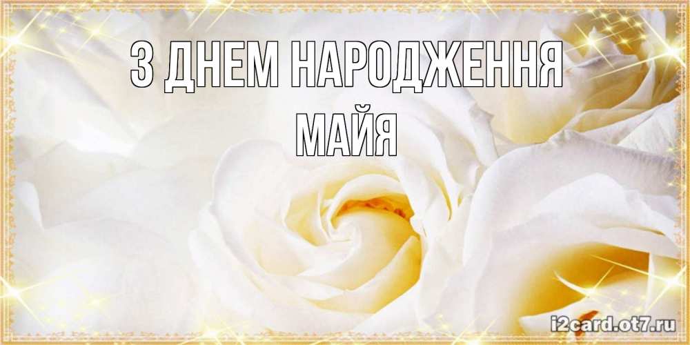 Открытка на каждый день з підписом, Майя З Днем народження красивые розы и капли росы на этих чудесных цветах Прикольна листівка з побажанням онлайн скачати безкоштовно 
