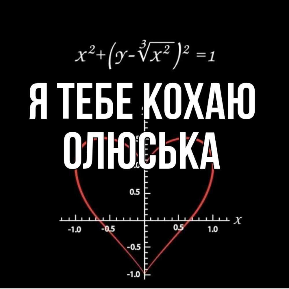 Открытка на каждый день з підписом, Олюська Я тебе кохаю сердечная формула Прикольна листівка з побажанням онлайн скачати безкоштовно 