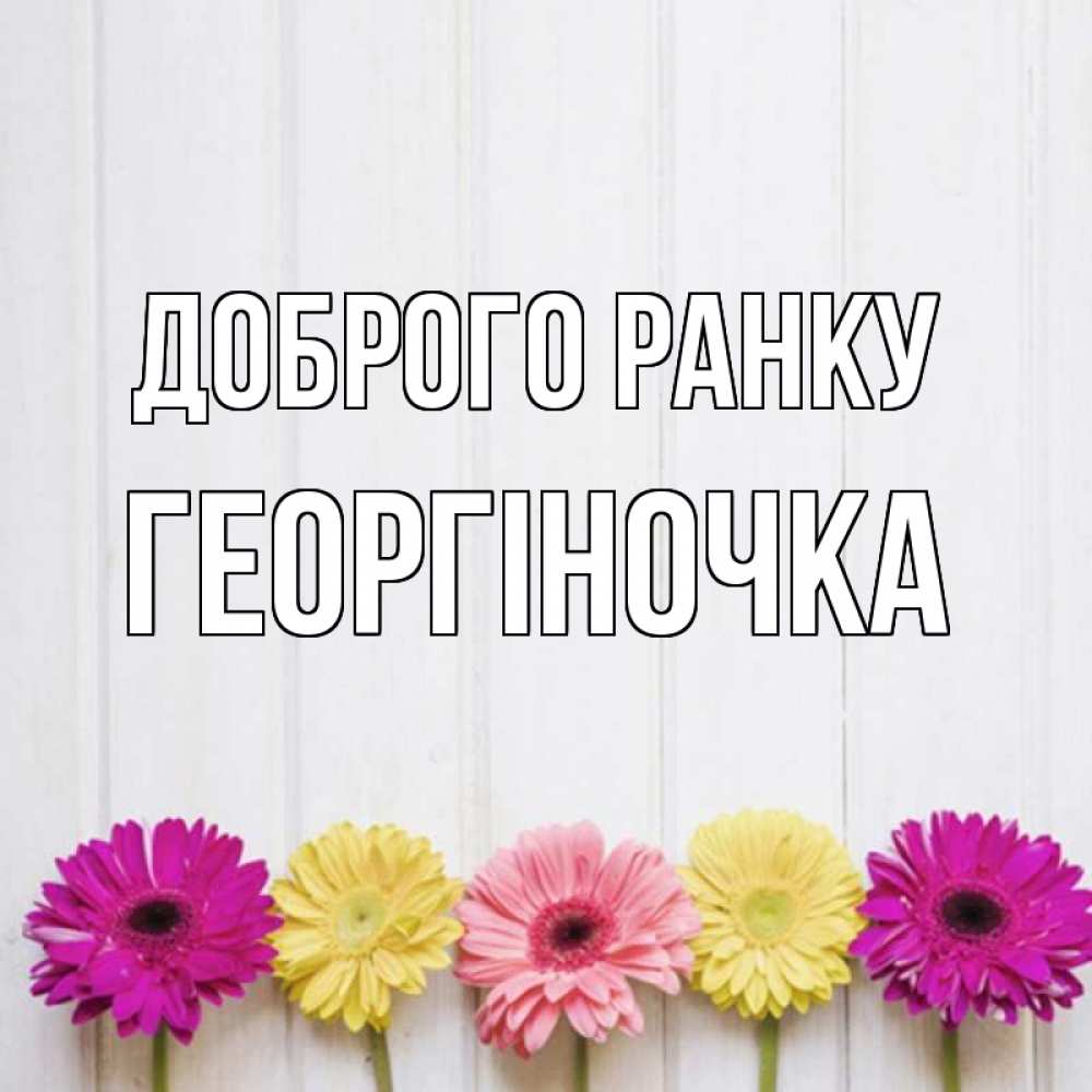 Открытка на каждый день з підписом, Георгіночка Доброго ранку красный желтый и розовый цветок Прикольна листівка з побажанням онлайн скачати безкоштовно 