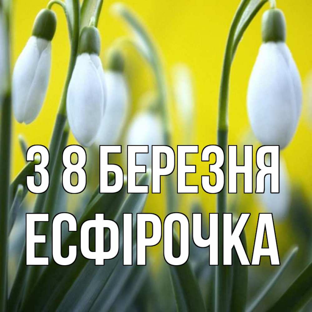 Открытка на каждый день з підписом, Есфірочка З 8 БЕРЕЗНЯ весенние цветы Прикольна листівка з побажанням онлайн скачати безкоштовно 
