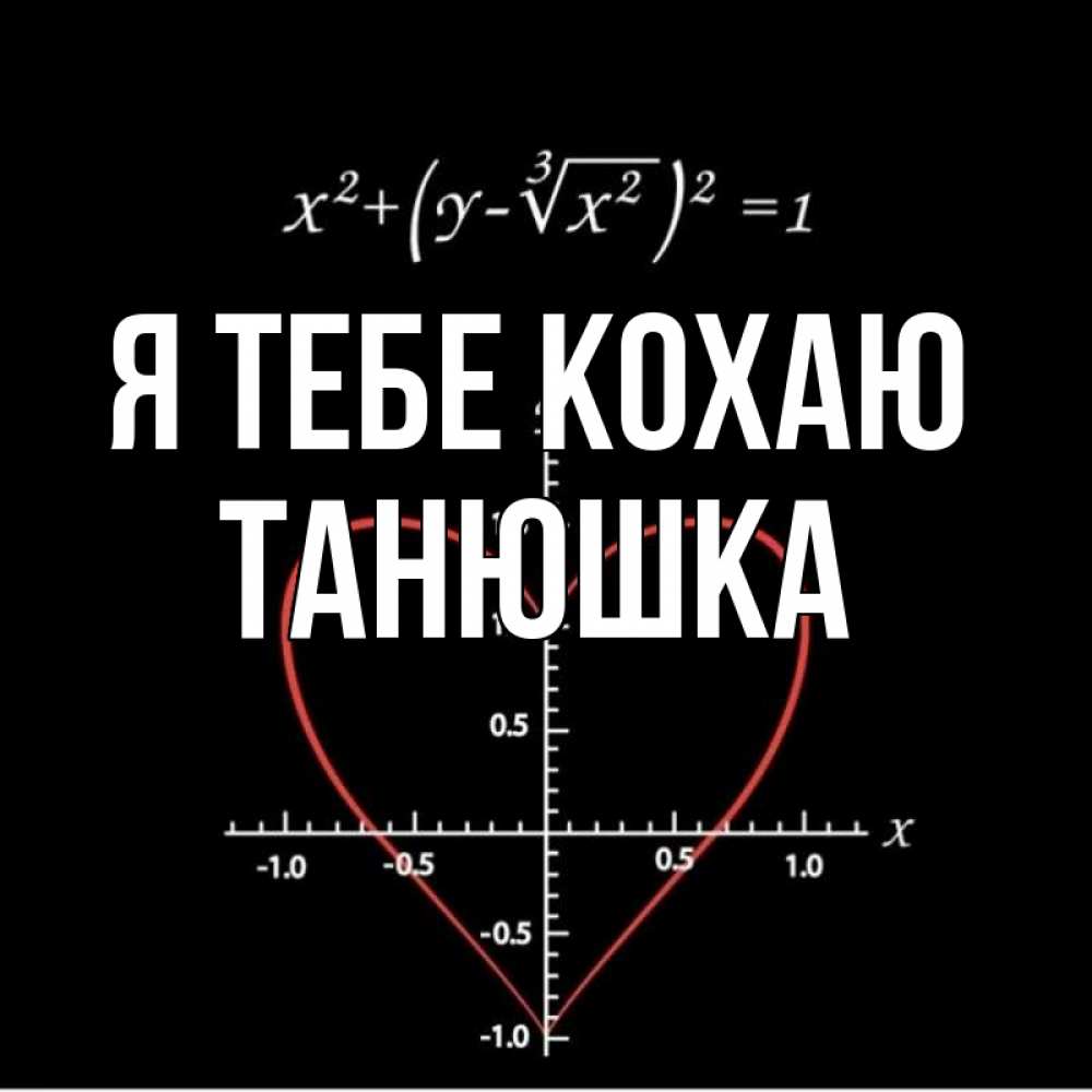 Открытка на каждый день з підписом, Танюшка Я тебе кохаю сердечная формула Прикольна листівка з побажанням онлайн скачати безкоштовно 