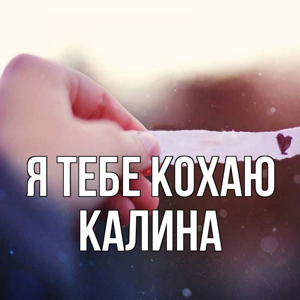 Открытка на каждый день з підписом, Калина Я тебе кохаю для тебя Прикольна листівка з побажанням онлайн скачати безкоштовно 