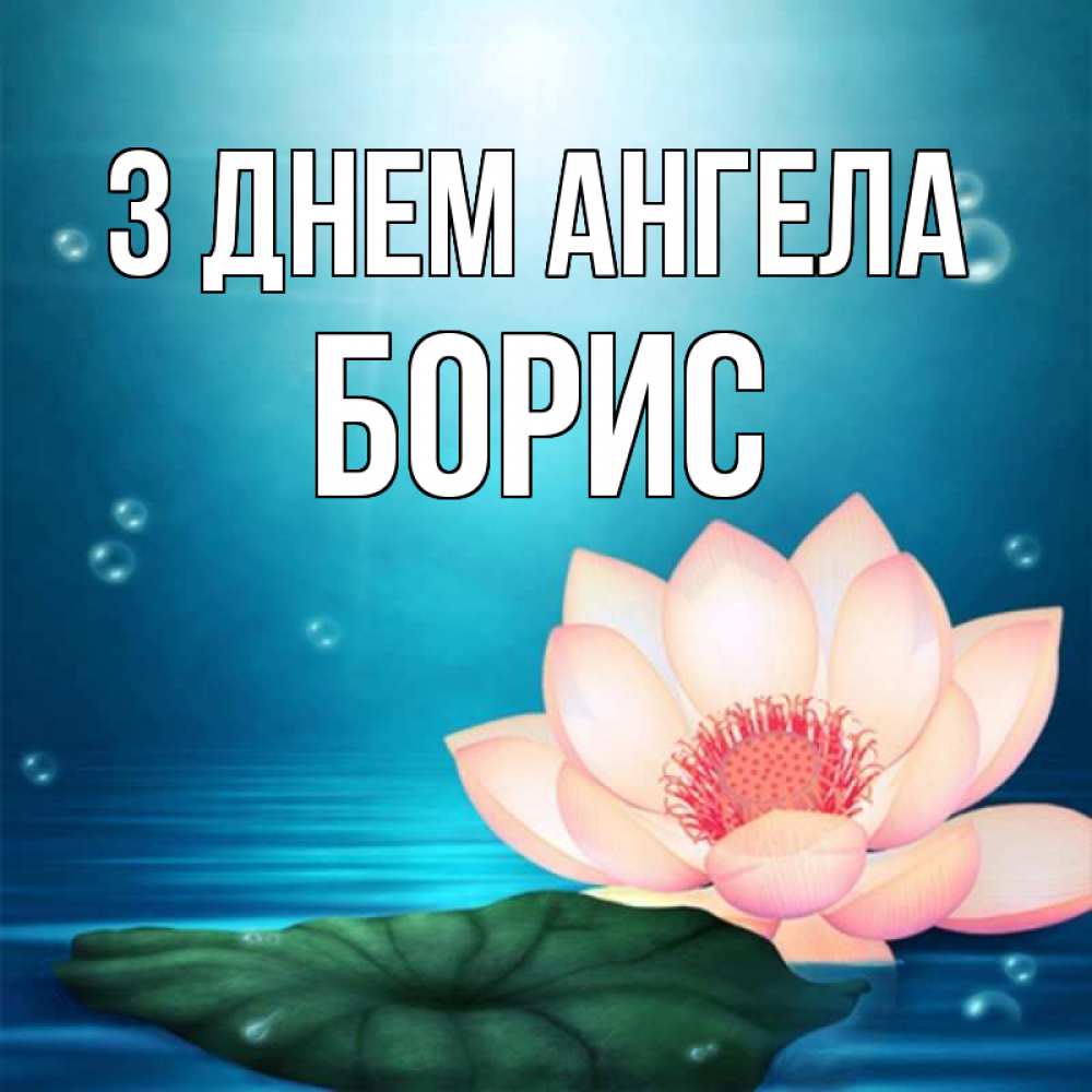 Открытка на каждый день з підписом, Борис З Днем ангела кувшинка Прикольна листівка з побажанням онлайн скачати безкоштовно 