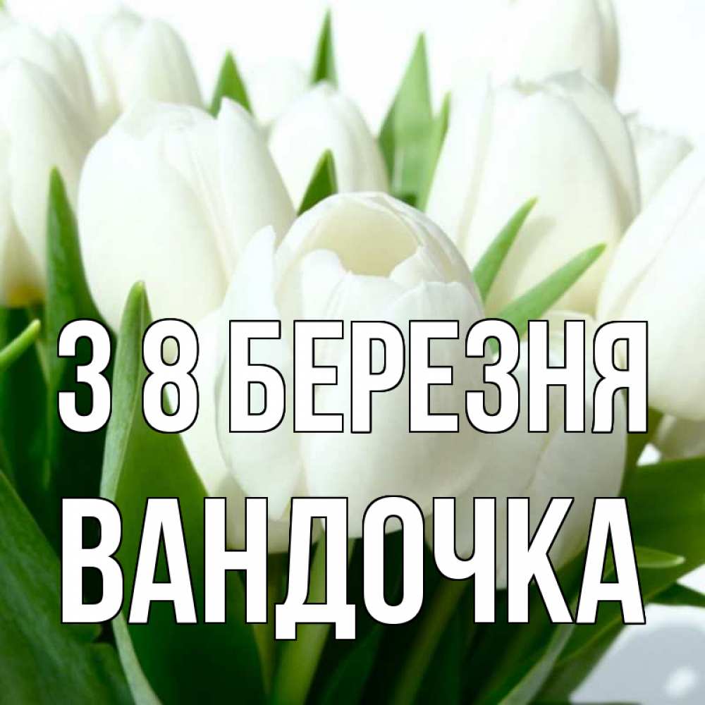 Открытка на каждый день з підписом, Вандочка З 8 БЕРЕЗНЯ цветы Прикольна листівка з побажанням онлайн скачати безкоштовно 
