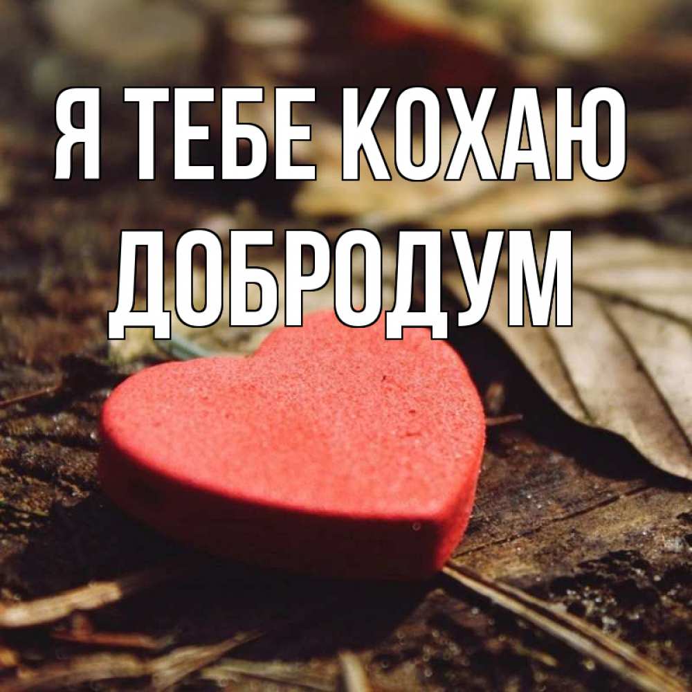 Открытка на каждый день з підписом, Добродум Я тебе кохаю листья деревье 4 Прикольна листівка з побажанням онлайн скачати безкоштовно 