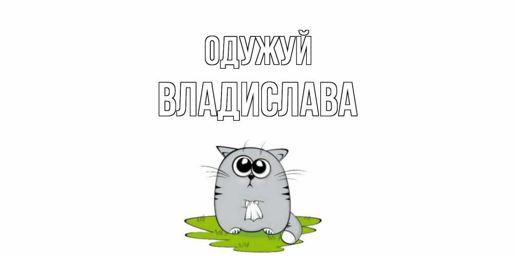 Открытка на каждый день з підписом, Владислава Одужуй кот и открытки про выздоровление Прикольна листівка з побажанням онлайн скачати безкоштовно 