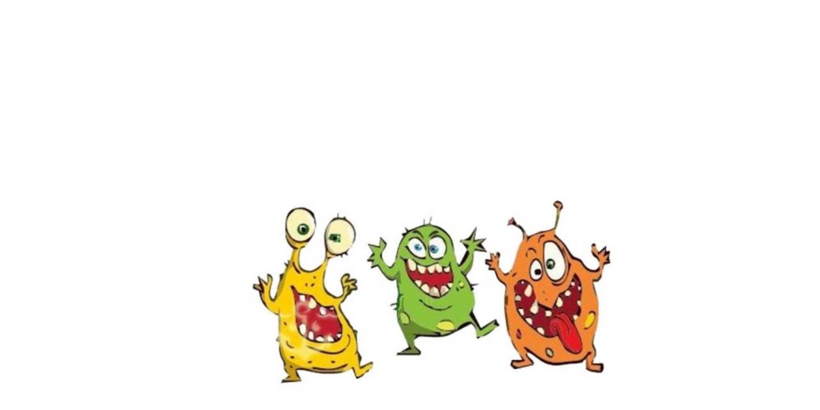 Открытка вирусы желают выздоровления бациллы пляшут Одужуй 