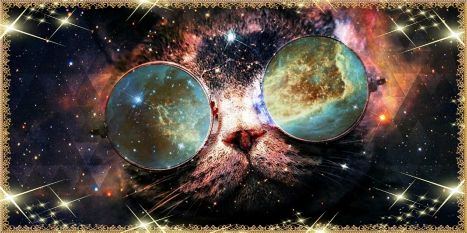 Открытка космический кот прекрасная ночь На добраніч 