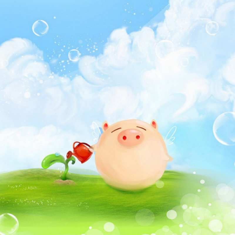 Открытка Позитивная хрюшка выращивает цветы  поливает цветок порося  Не сумуй 