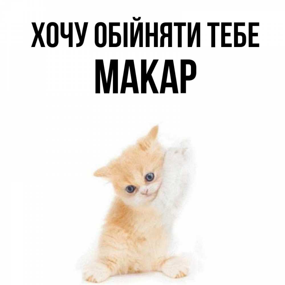 Открытка на каждый день з підписом, Макар Хочу обійняти тебе я хочу очень скорее обнимаешек Прикольна листівка з побажанням онлайн скачати безкоштовно 