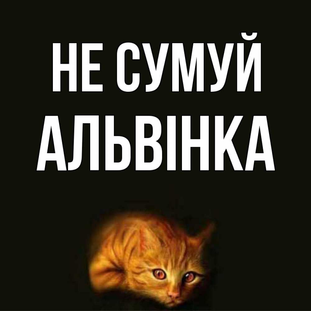 Открытка на каждый день з підписом, Альвінка Не сумуй лежащий кот в темноте Прикольна листівка з побажанням онлайн скачати безкоштовно 