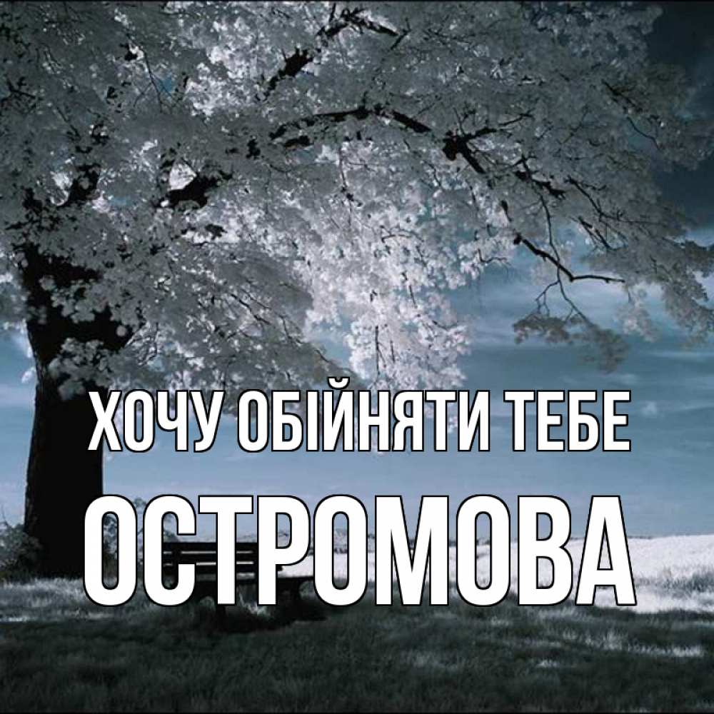 Открытка на каждый день з підписом, Остромова Хочу обійняти тебе дерево Прикольна листівка з побажанням онлайн скачати безкоштовно 