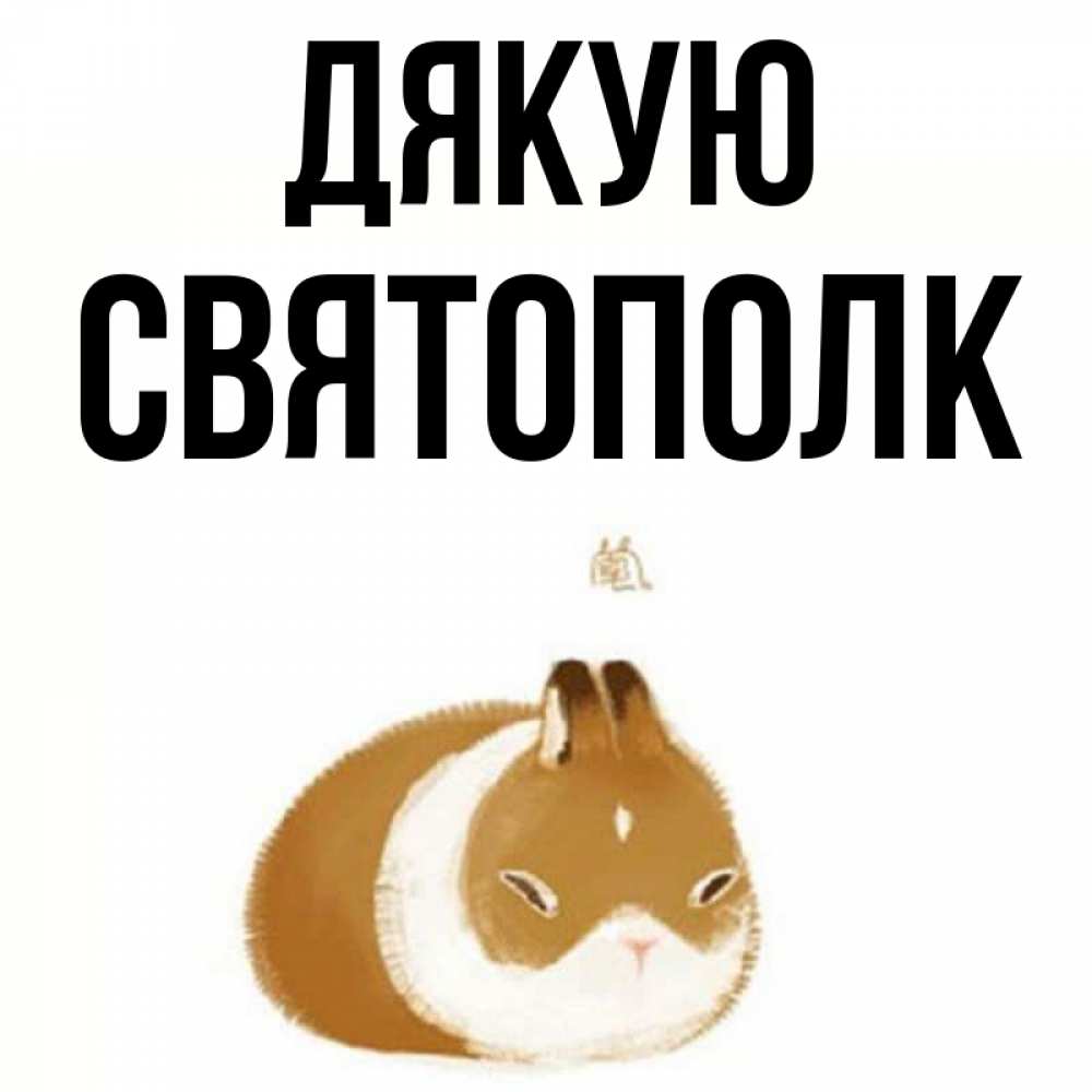 Открытка на каждый день з підписом, Святополк Дякую коричнево белый домашний питомец Прикольна листівка з побажанням онлайн скачати безкоштовно 