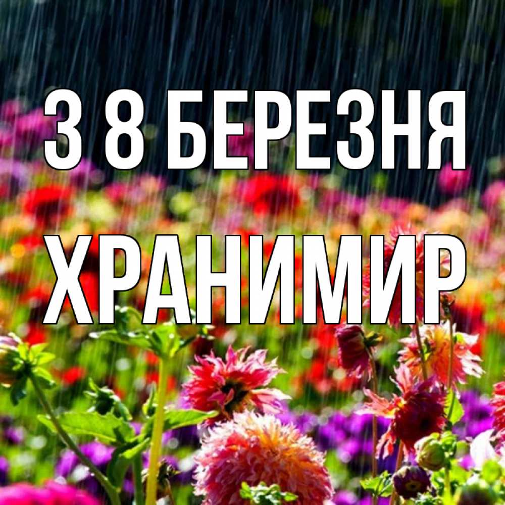 Открытка на каждый день з підписом, Хранимир З 8 БЕРЕЗНЯ цветы под дождиком к международному женскому дню Прикольна листівка з побажанням онлайн скачати безкоштовно 