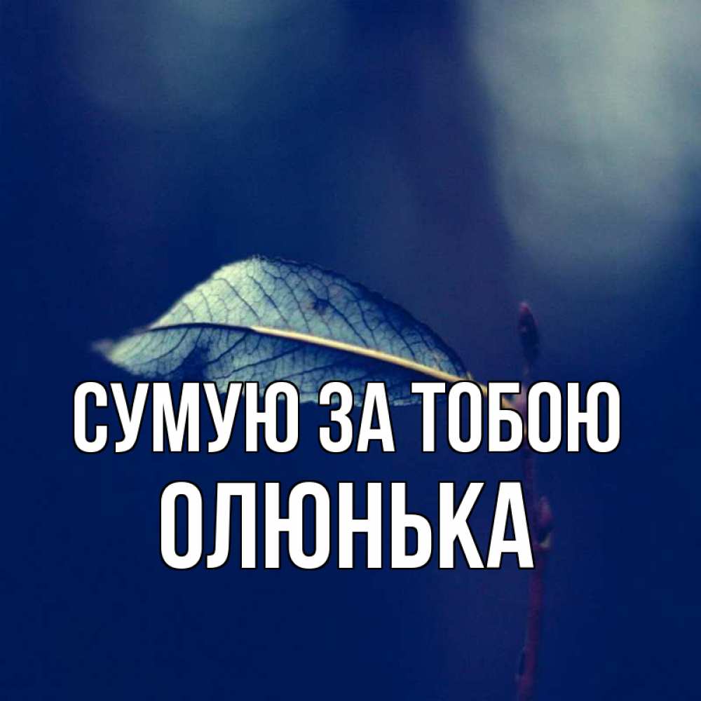 Открытка на каждый день з підписом, Олюнька Сумую за тобою одна ветка 1 Прикольна листівка з побажанням онлайн скачати безкоштовно 