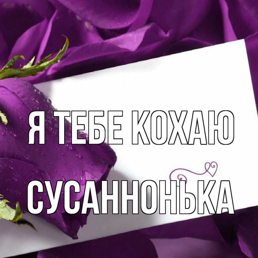 Открытка на каждый день з підписом, Сусаннонька Я тебе кохаю роза Прикольна листівка з побажанням онлайн скачати безкоштовно 