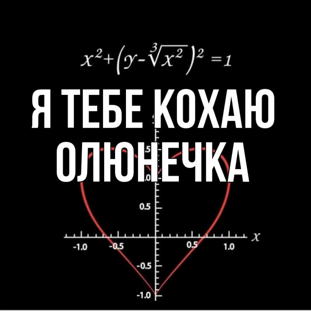Открытка на каждый день з підписом, Олюнечка Я тебе кохаю сердечная формула Прикольна листівка з побажанням онлайн скачати безкоштовно 