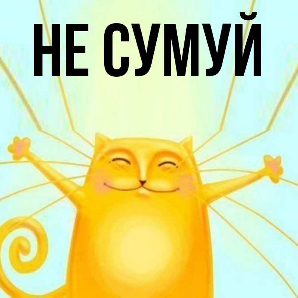 Открытка на каждый день з підписом, выберите-имя Не сумуй обнимашки усатые Прикольна листівка з побажанням онлайн скачати безкоштовно 