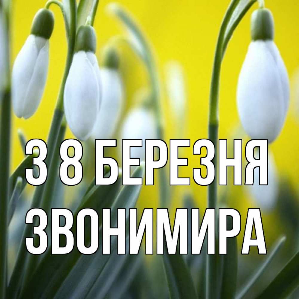 Открытка на каждый день з підписом, Звонимира З 8 БЕРЕЗНЯ весенние цветы Прикольна листівка з побажанням онлайн скачати безкоштовно 