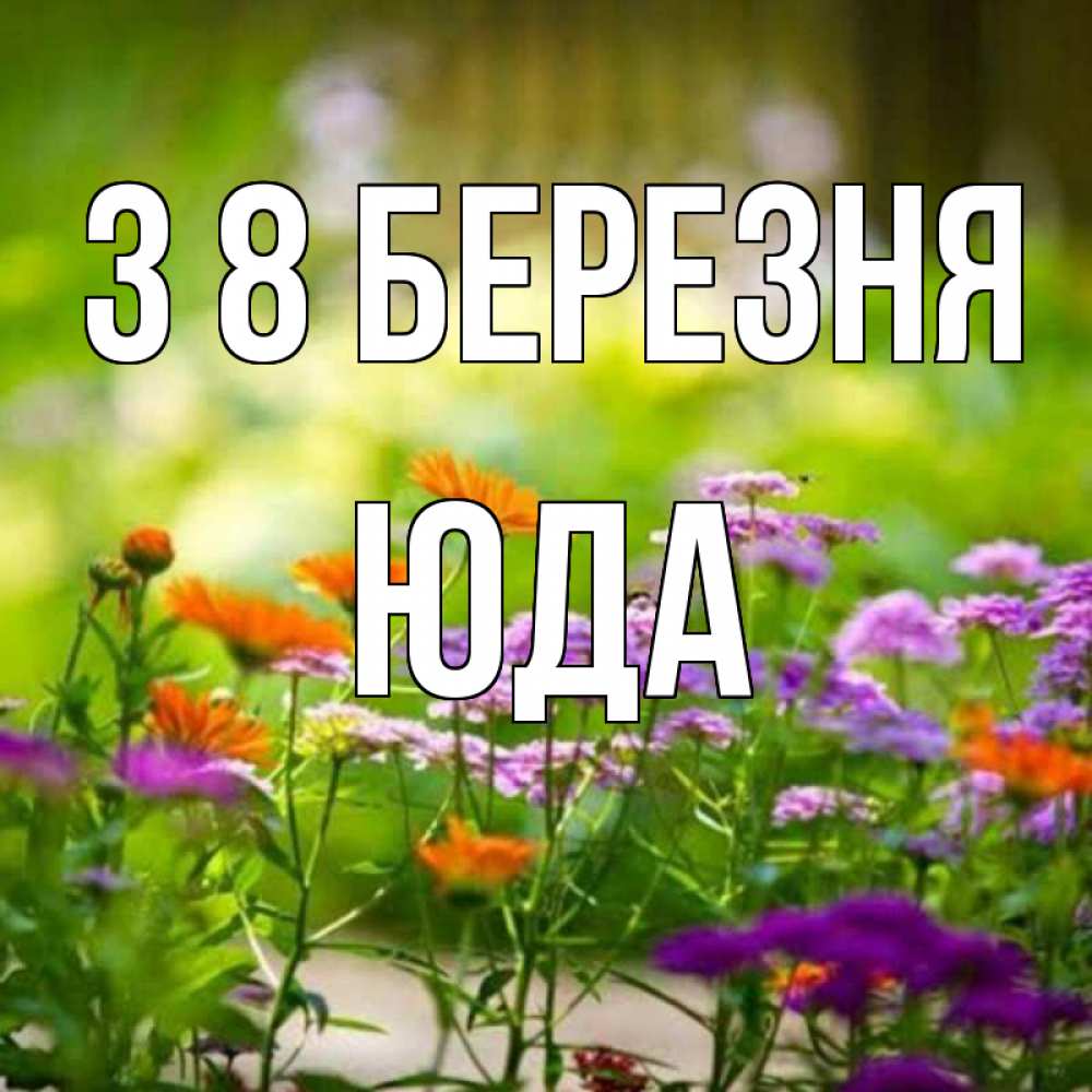 Открытка на каждый день з підписом, Юда З 8 БЕРЕЗНЯ цветы Прикольна листівка з побажанням онлайн скачати безкоштовно 