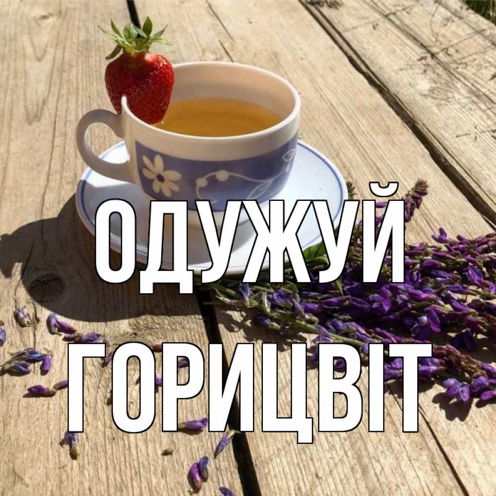 Открытка на каждый день з підписом, Горицвіт Одужуй чай Прикольна листівка з побажанням онлайн скачати безкоштовно 
