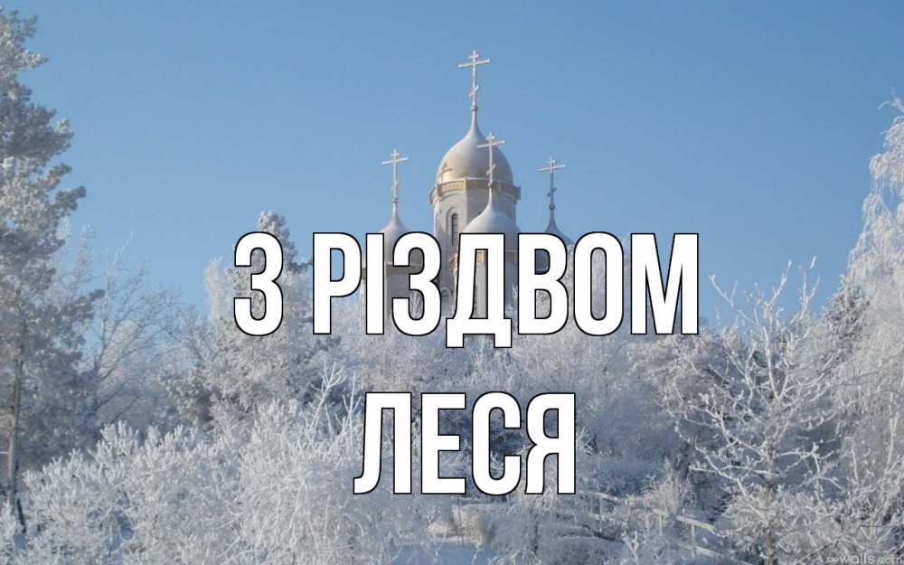 Открытка на каждый день з підписом, Леся З Різдвом храм, зима, лес, церковь Прикольна листівка з побажанням онлайн скачати безкоштовно 