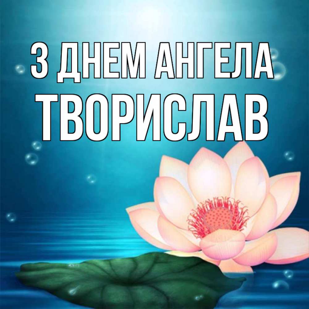 Открытка на каждый день з підписом, Творислав З Днем ангела кувшинка Прикольна листівка з побажанням онлайн скачати безкоштовно 