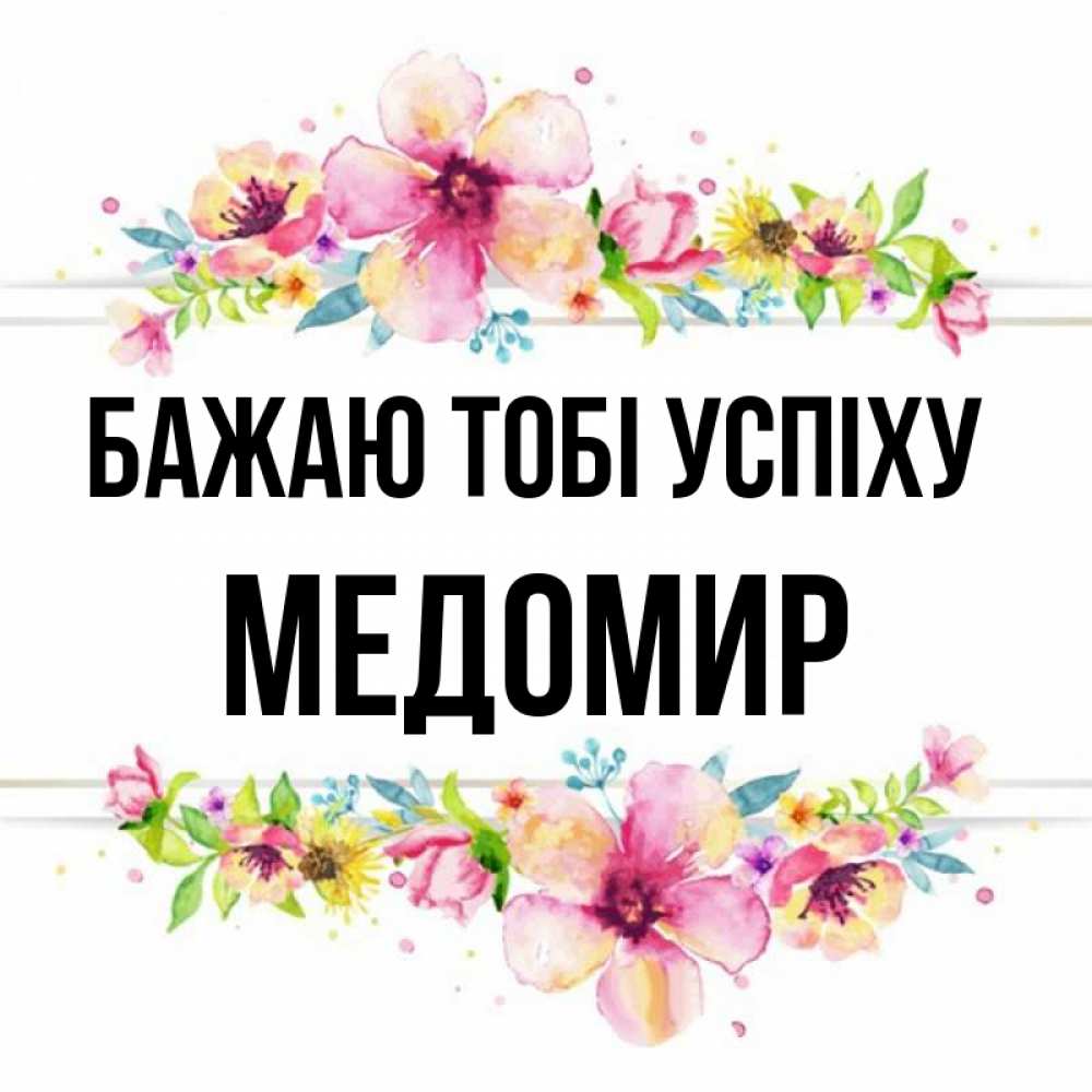 Открытка на каждый день з підписом, Медомир Бажаю тобі успіху пусть повезет 1 Прикольна листівка з побажанням онлайн скачати безкоштовно 