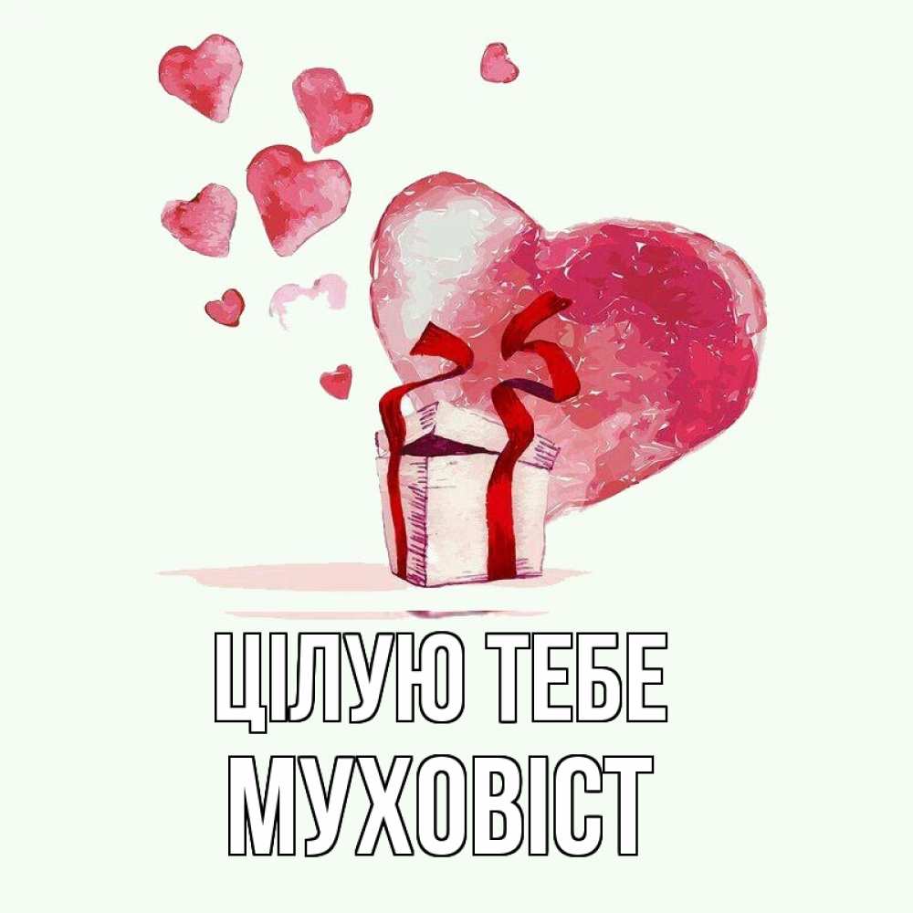 Открытка на каждый день з підписом, Муховіст Цілую тебе признание в любви для парня или девушки Прикольна листівка з побажанням онлайн скачати безкоштовно 