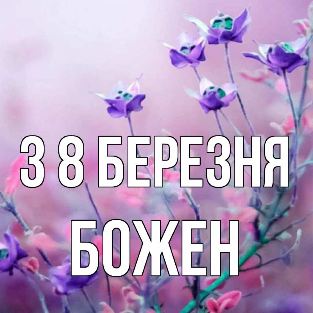Открытка на каждый день з підписом, Божен З 8 БЕРЕЗНЯ международный женский день 2 Прикольна листівка з побажанням онлайн скачати безкоштовно 
