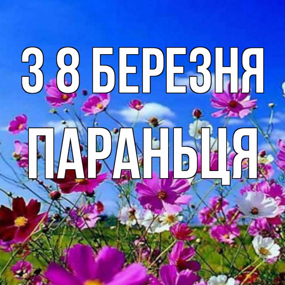 Открытка на каждый день з підписом, Параньця З 8 БЕРЕЗНЯ цветы Прикольна листівка з побажанням онлайн скачати безкоштовно 