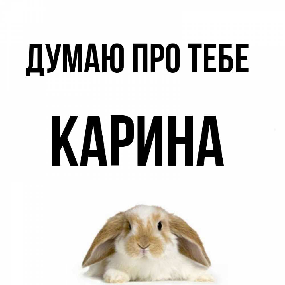 Открытка на каждый день з підписом, Карина Думаю про тебе подписать своими руками онлайн Прикольна листівка з побажанням онлайн скачати безкоштовно 