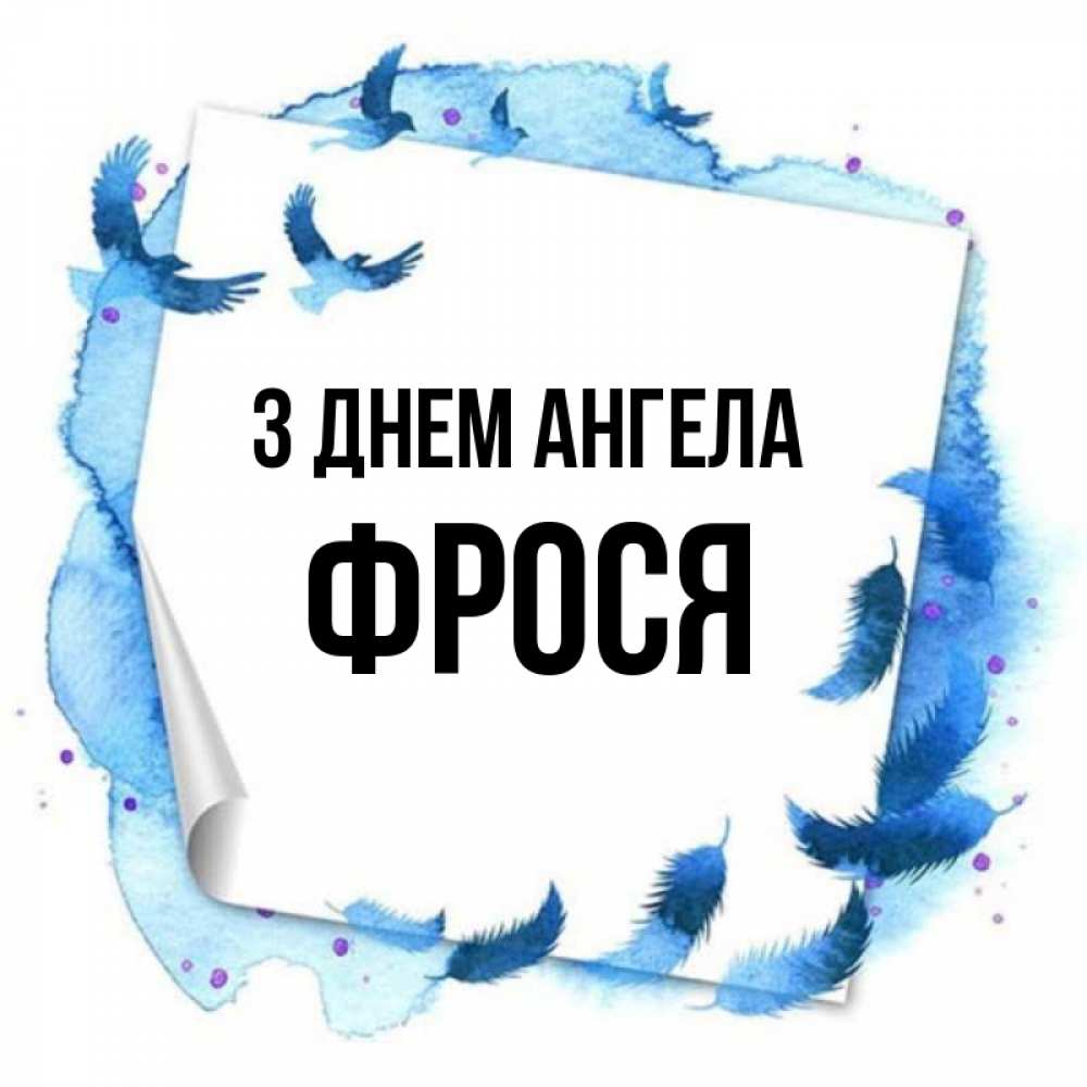 Открытка на каждый день з підписом, Фрося З Днем ангела красивые птицы летят Прикольна листівка з побажанням онлайн скачати безкоштовно 