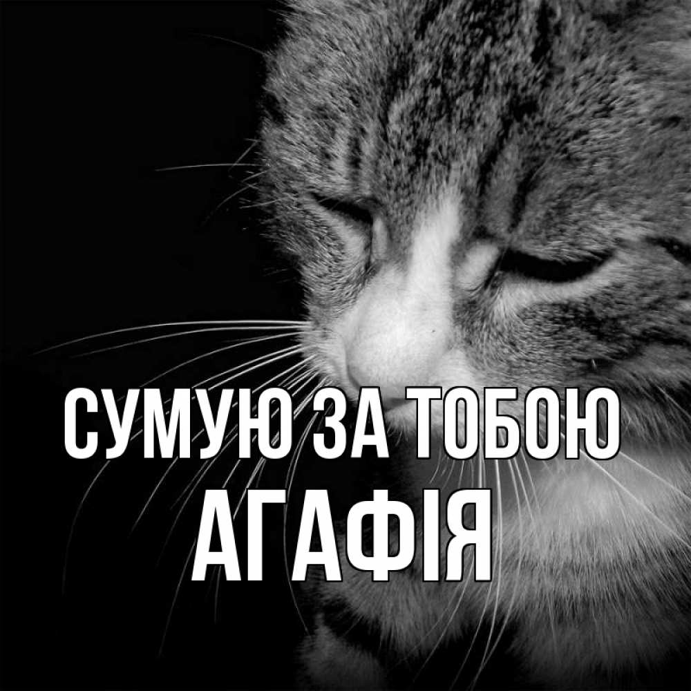 Открытка на каждый день з підписом, Агафія Сумую за тобою мне скучно Прикольна листівка з побажанням онлайн скачати безкоштовно 