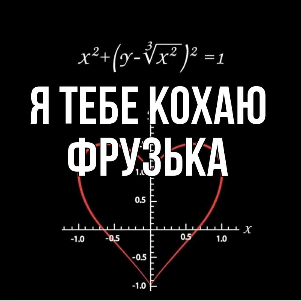 Открытка на каждый день з підписом, Фрузька Я тебе кохаю сердечная формула Прикольна листівка з побажанням онлайн скачати безкоштовно 
