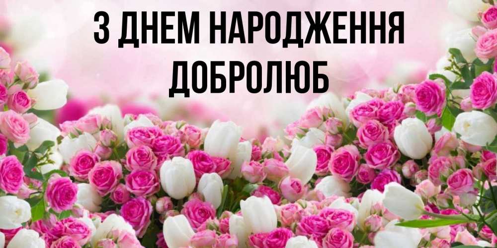 Открытка на каждый день з підписом, Добролюб З Днем народження открытка с разными розами Прикольна листівка з побажанням онлайн скачати безкоштовно 
