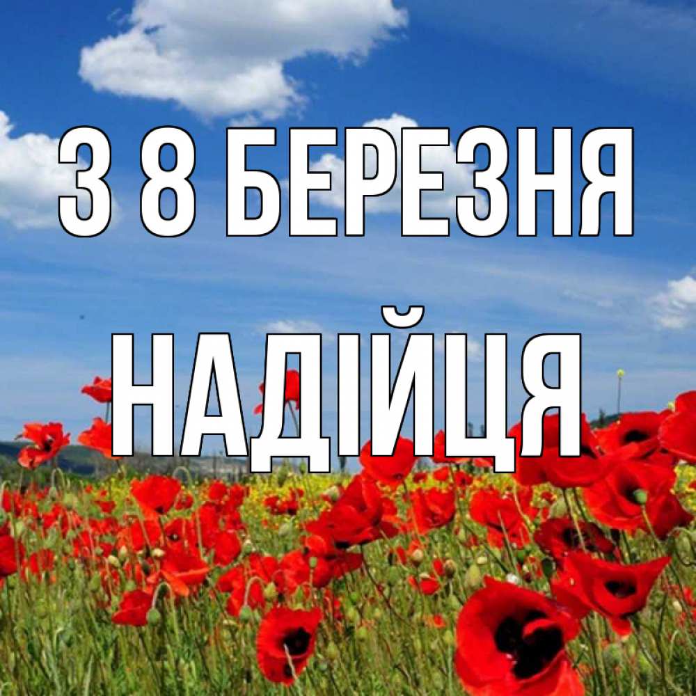 Открытка на каждый день з підписом, Надійця З 8 БЕРЕЗНЯ международный женский день 1 Прикольна листівка з побажанням онлайн скачати безкоштовно 