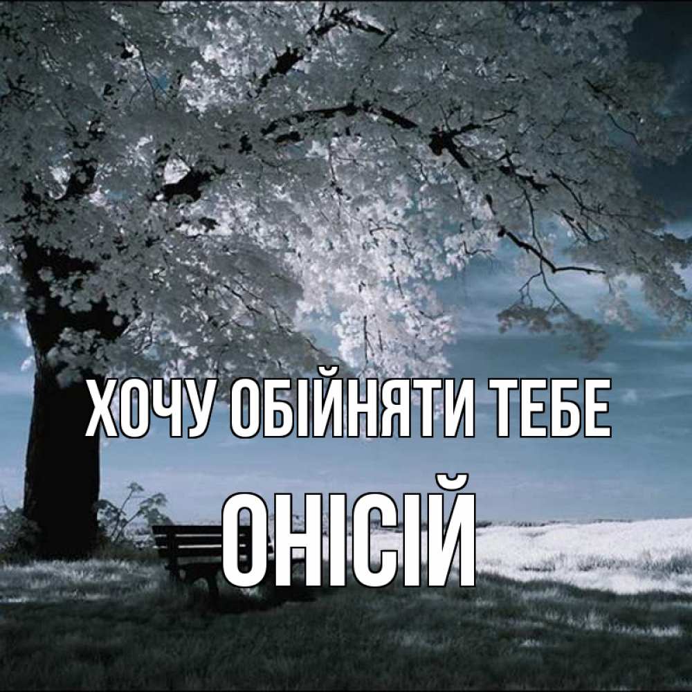 Открытка на каждый день з підписом, Онісій Хочу обійняти тебе дерево Прикольна листівка з побажанням онлайн скачати безкоштовно 